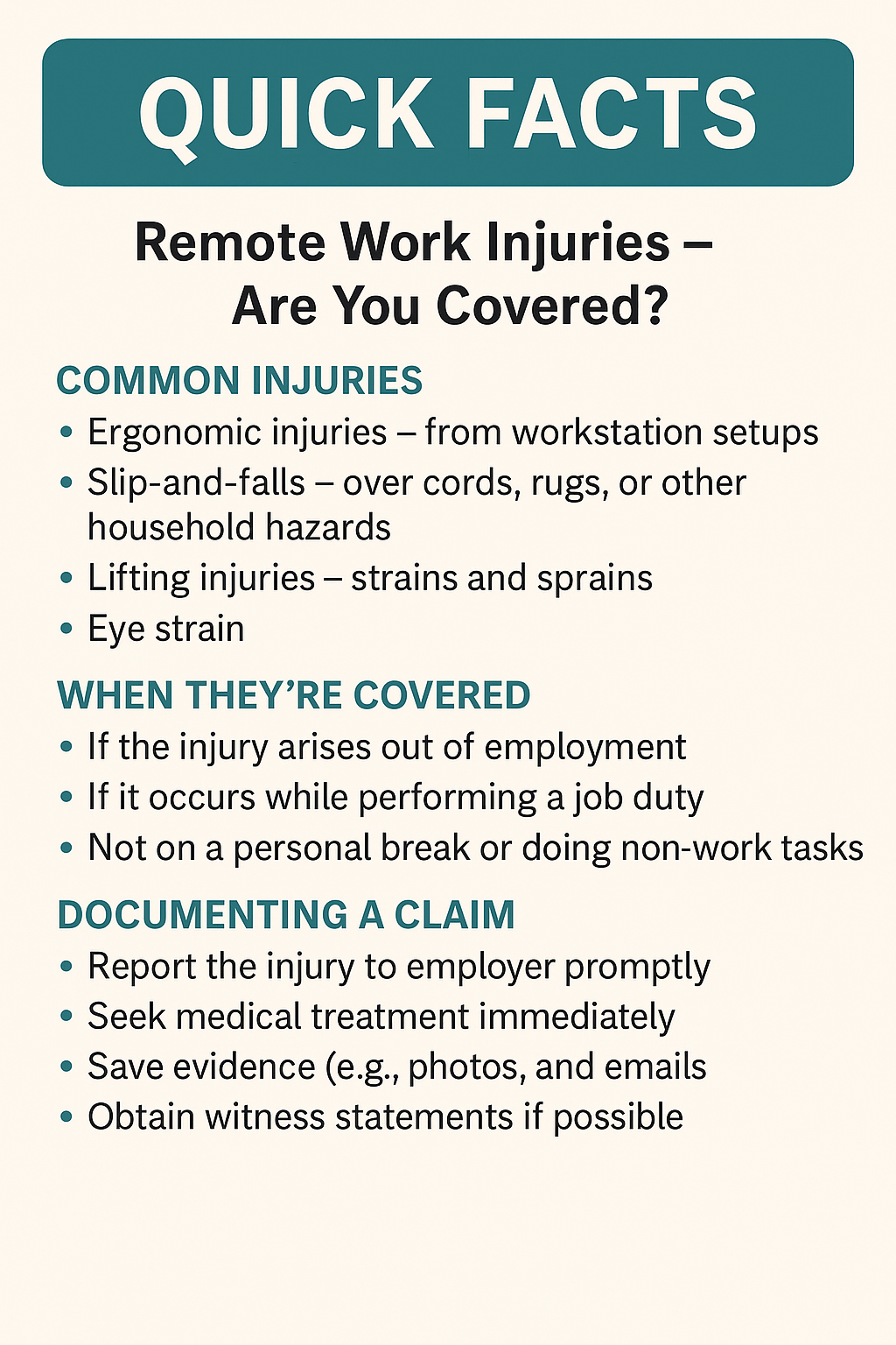 What happens if you get hurt while working from home